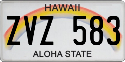 HI license plate ZVZ583
