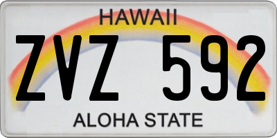 HI license plate ZVZ592