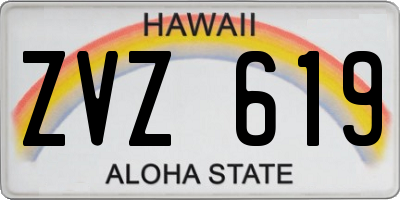 HI license plate ZVZ619