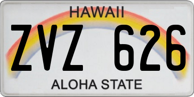 HI license plate ZVZ626