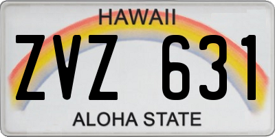 HI license plate ZVZ631