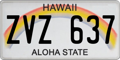 HI license plate ZVZ637