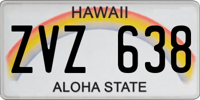 HI license plate ZVZ638