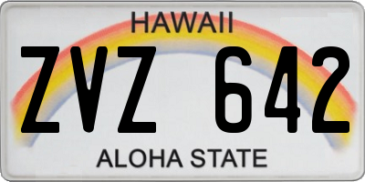 HI license plate ZVZ642