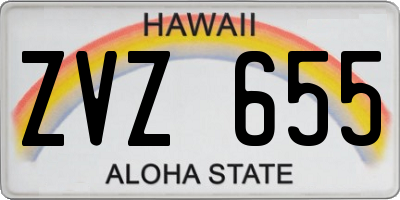 HI license plate ZVZ655