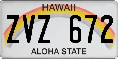 HI license plate ZVZ672