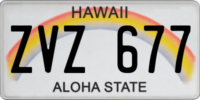 HI license plate ZVZ677