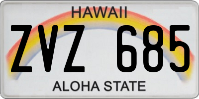 HI license plate ZVZ685