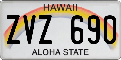 HI license plate ZVZ690