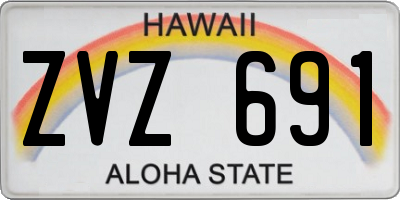 HI license plate ZVZ691