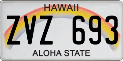 HI license plate ZVZ693