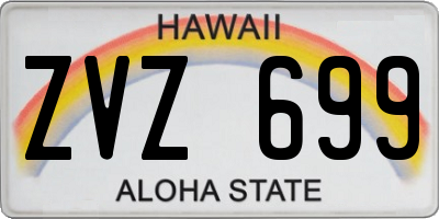 HI license plate ZVZ699