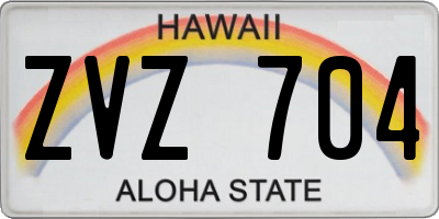 HI license plate ZVZ704