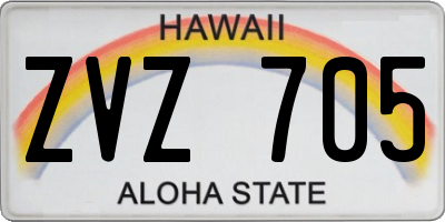 HI license plate ZVZ705