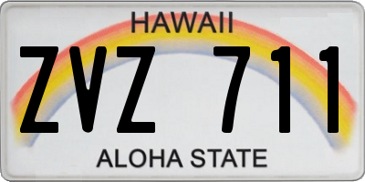HI license plate ZVZ711