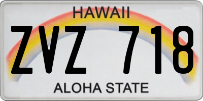 HI license plate ZVZ718
