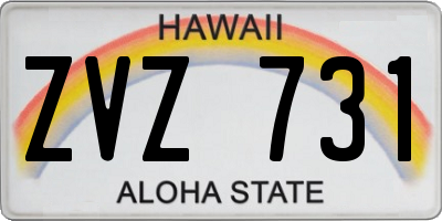 HI license plate ZVZ731