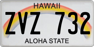 HI license plate ZVZ732