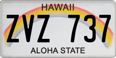 HI license plate ZVZ737