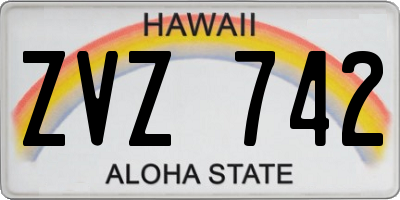 HI license plate ZVZ742