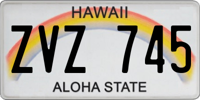 HI license plate ZVZ745