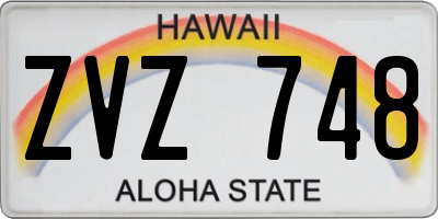 HI license plate ZVZ748