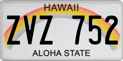 HI license plate ZVZ752