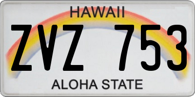 HI license plate ZVZ753