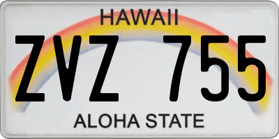 HI license plate ZVZ755