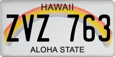HI license plate ZVZ763