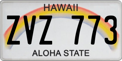 HI license plate ZVZ773