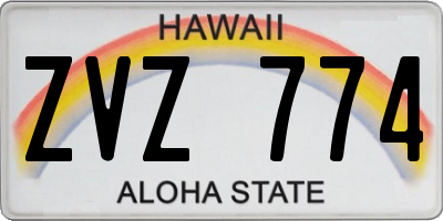 HI license plate ZVZ774