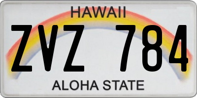 HI license plate ZVZ784
