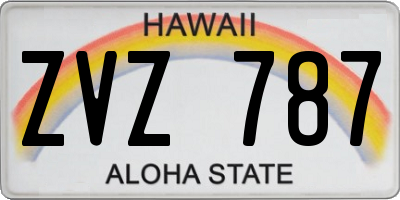 HI license plate ZVZ787