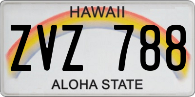 HI license plate ZVZ788