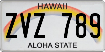 HI license plate ZVZ789