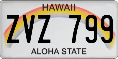 HI license plate ZVZ799