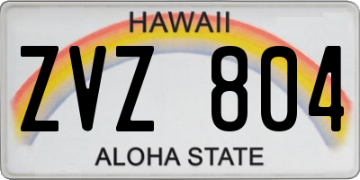 HI license plate ZVZ804