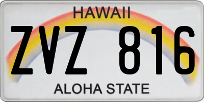 HI license plate ZVZ816