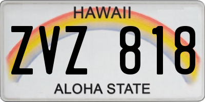 HI license plate ZVZ818