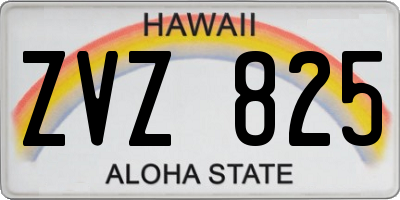 HI license plate ZVZ825