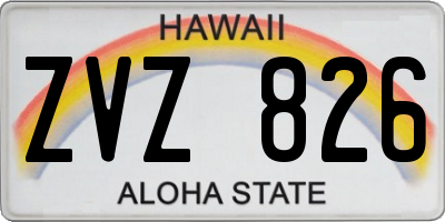 HI license plate ZVZ826