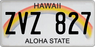 HI license plate ZVZ827