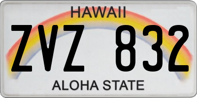 HI license plate ZVZ832