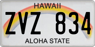 HI license plate ZVZ834