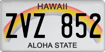 HI license plate ZVZ852