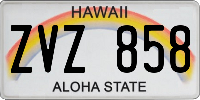 HI license plate ZVZ858
