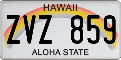 HI license plate ZVZ859