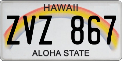 HI license plate ZVZ867