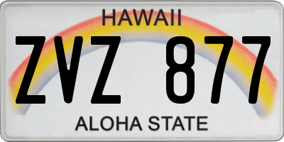HI license plate ZVZ877
